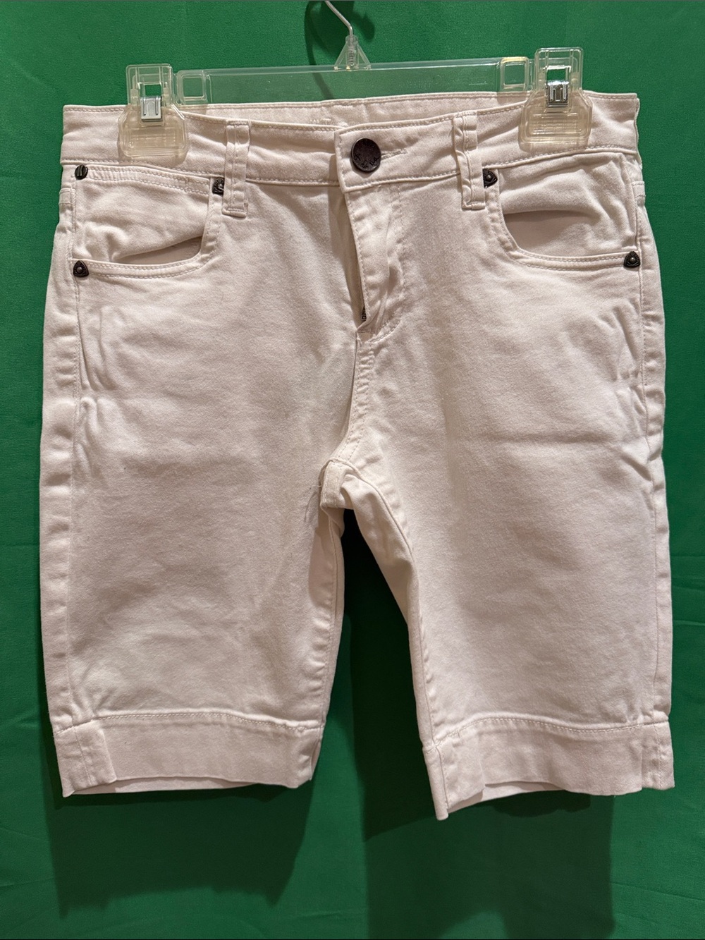 White Denim Bermuda Shorts
